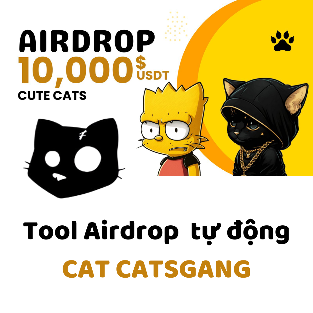 Airdrop CATS CATSGANG (Tự Động Làm Nhiệm Vụ, Chạy Ref) - Tool tự động làm Airdrop Cats - Catsgang Airdrop Automation Tool