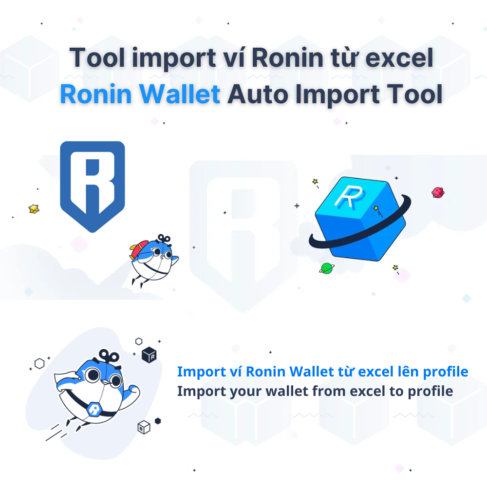 Tool nhập ví Ronin hàng loạt lên profile từ excel - Ronin Wallet Auto Import Tool From Excel