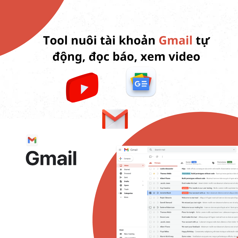 Tool nuôi Gmail tự động - Đọc báo Google News - Xem video Youtube - Tool nuôi tài khoản Google