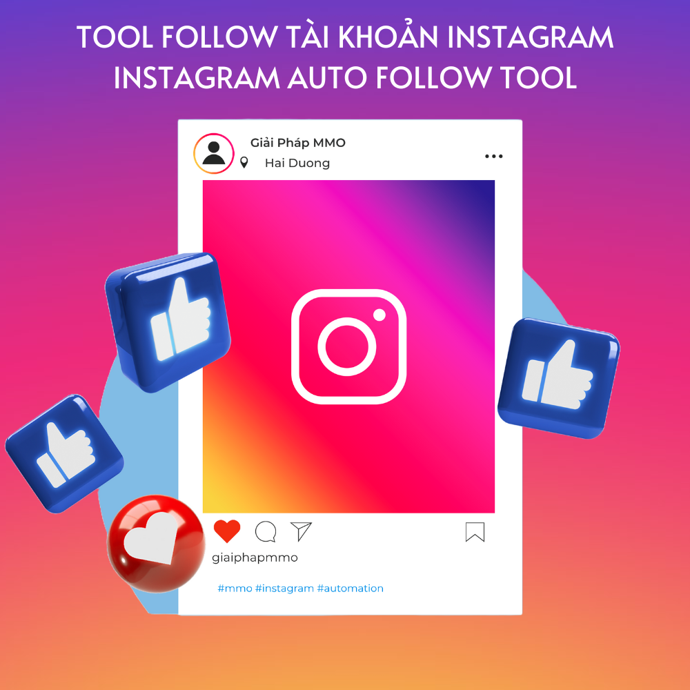 Tool follow tài khoản Instagram tự động hàng loạt - Batch Follow Instagram Account Automation Tool