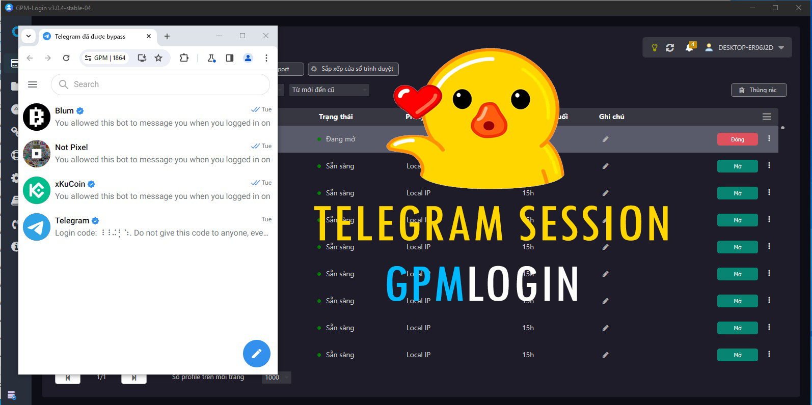 2 - Telegeam Session - Xuất thông tin Telegram browser session hàng loạt