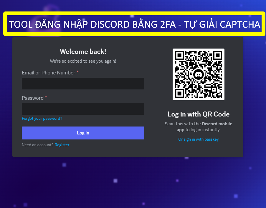 ĐĂNG NHẬP DISCORD USER/PASS VỚI 2FA - TỰ ĐỘNG GIẢI CAPTCHA