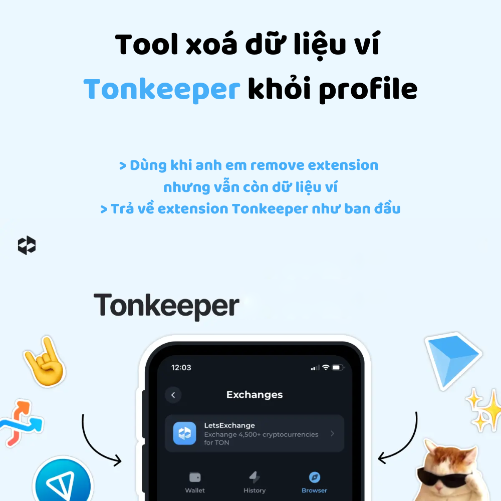 Tool xoá dữ liệu ví Tonkeeper hàng loạt