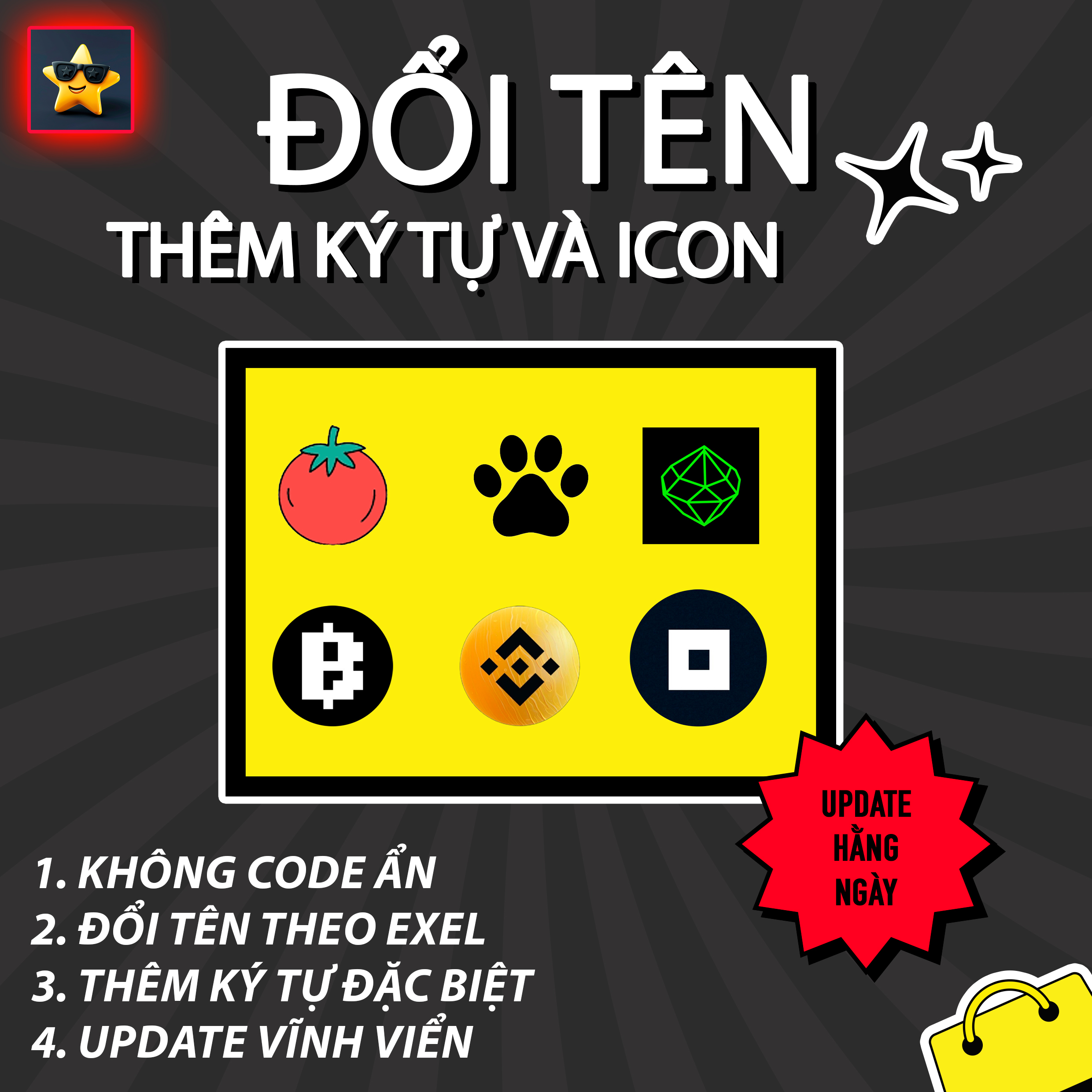 Đổi tên Telegram - Thêm Ký Tự đặc biệt - Thêm icon làm Airdrop