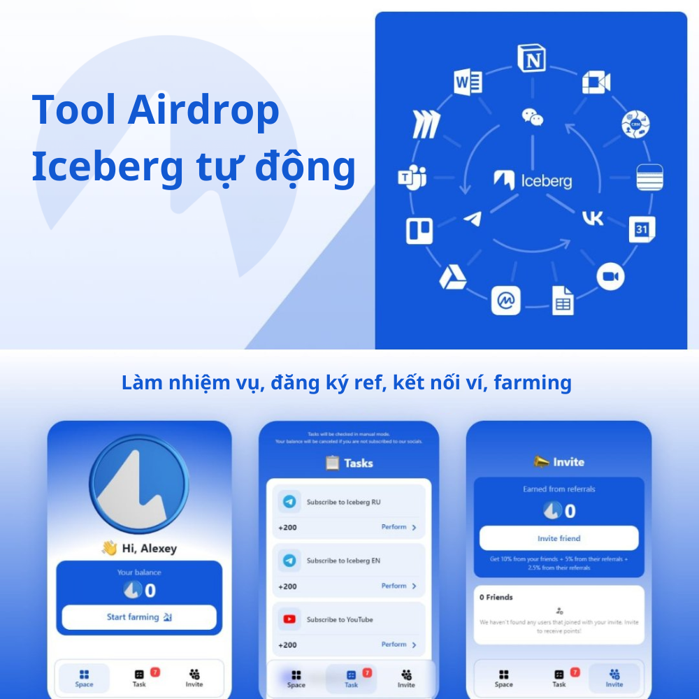 ICEBERG AIRDROP - Tool làm Airdrop ICEBERG tự động - ICEBERG Airdrop Automation Tool