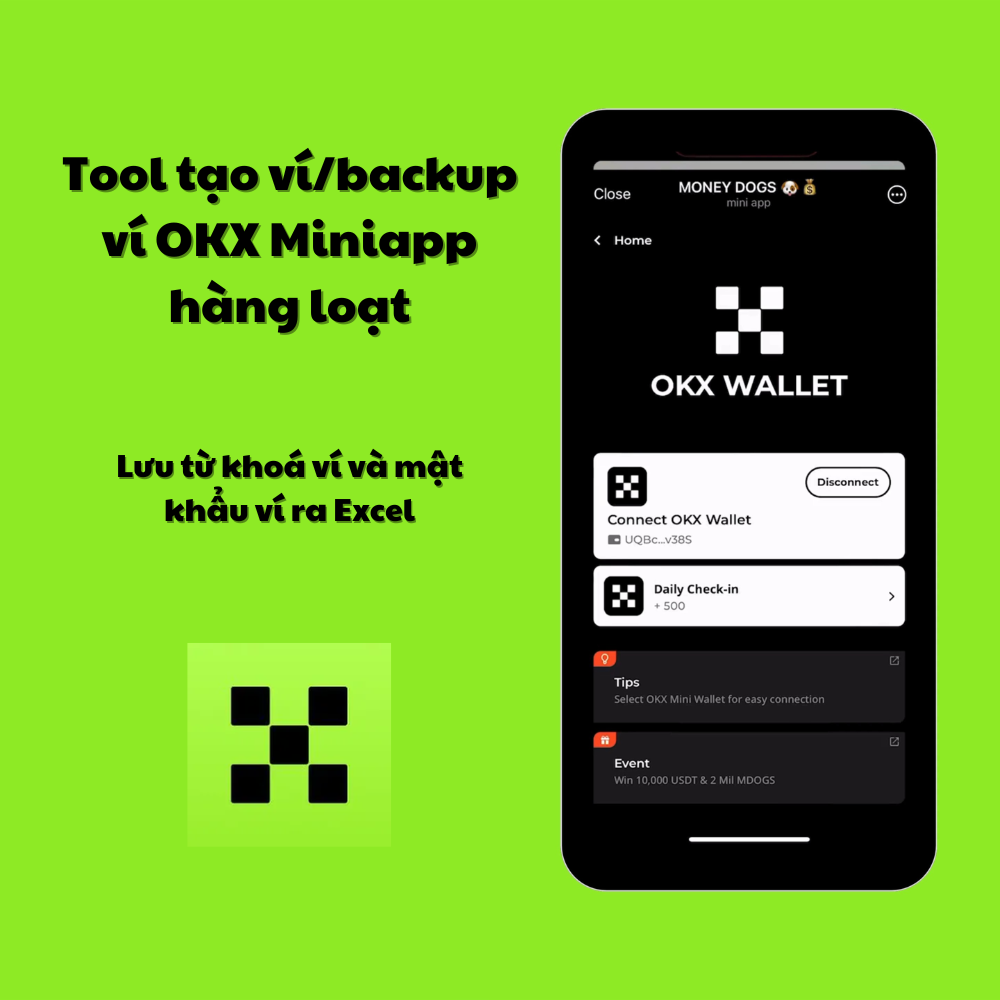 Tool tạo ví OKX Miniapp hàng loạt - Backup ví OKX Miniapp ra Excel (seed phrase + mật khẩu) - OKX Wallet Auto Create Tool