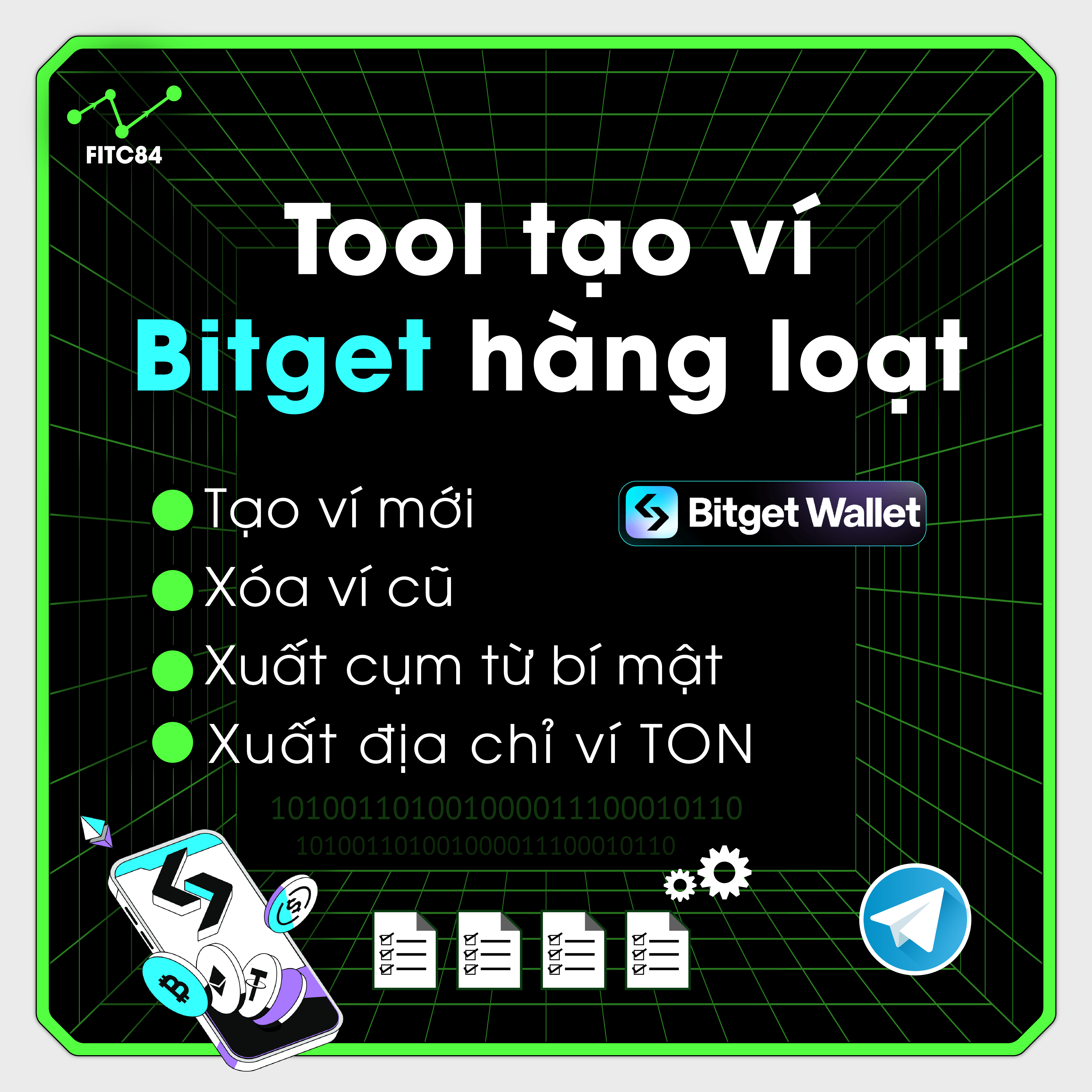 Tool tạo ví Bitget hàng loạt By FITC84 Team