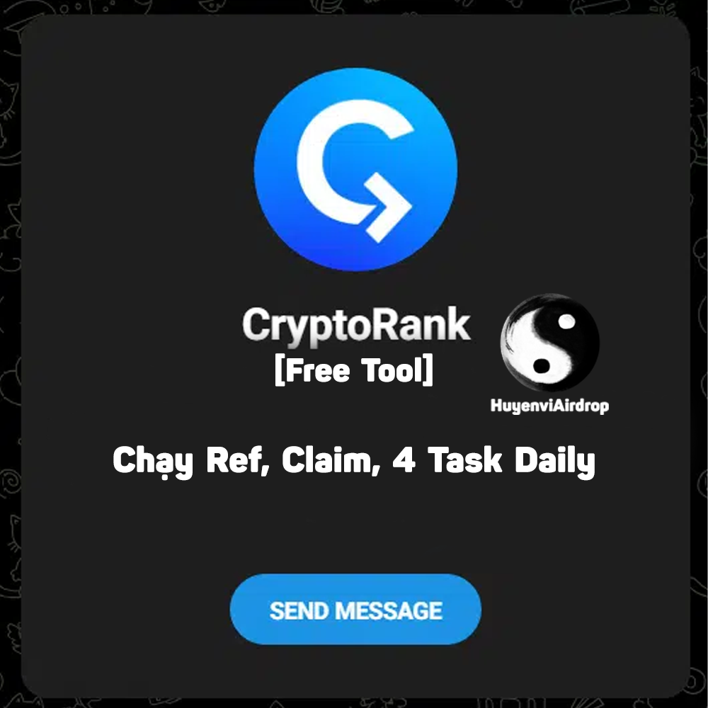 Airdrop CryptoRank Free(Chạy Ref, Claim, 4 Task Daily) - Tool tự động làm Airdrop Crypto Rank- CryptoRank.io Airdrop Automation Tool