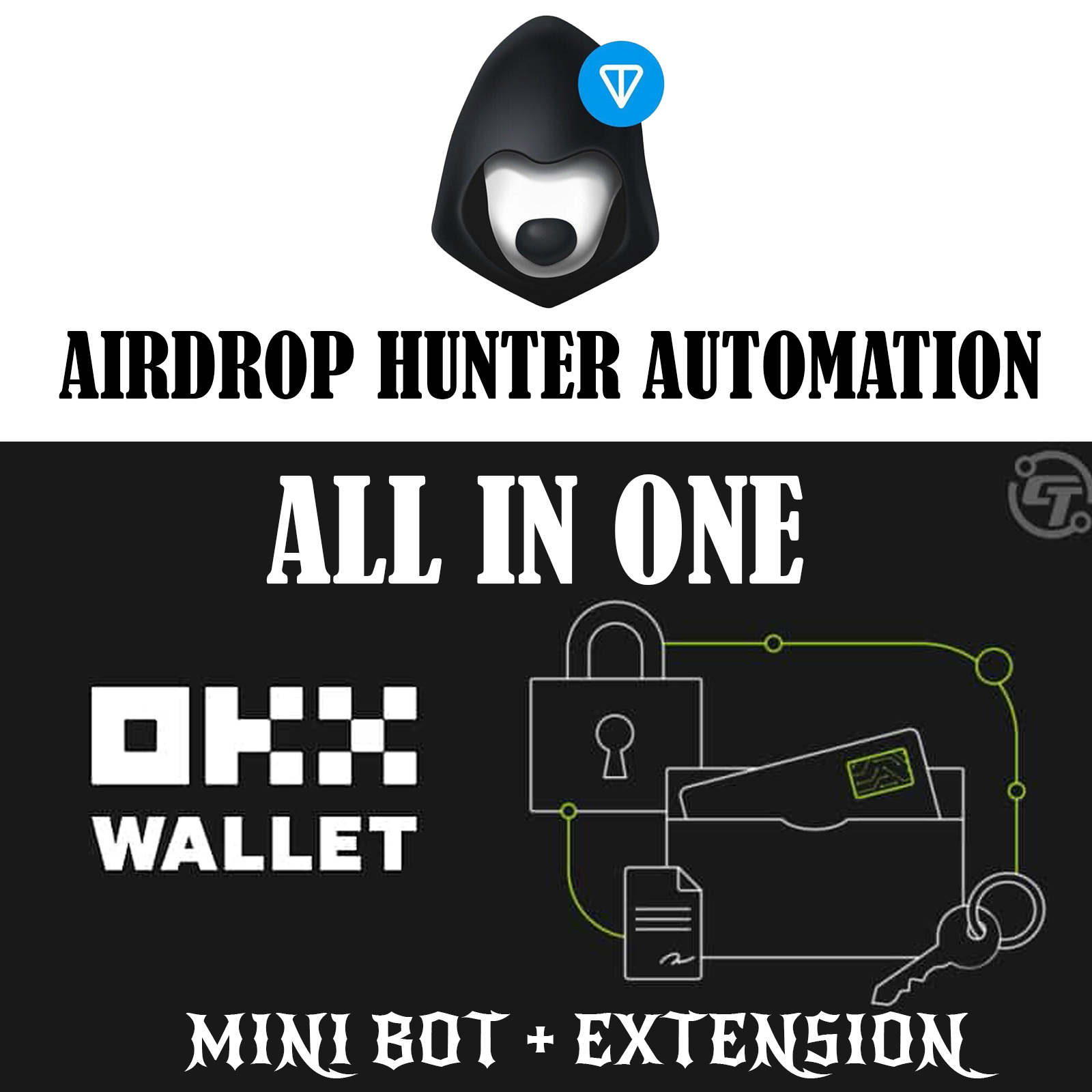 OKX WALLET TOOLKIT (MINIBOT + EXTENSIONS) Tạo , import, xoá ví , nhập nhiều ví vào 1 profile,v.v.....