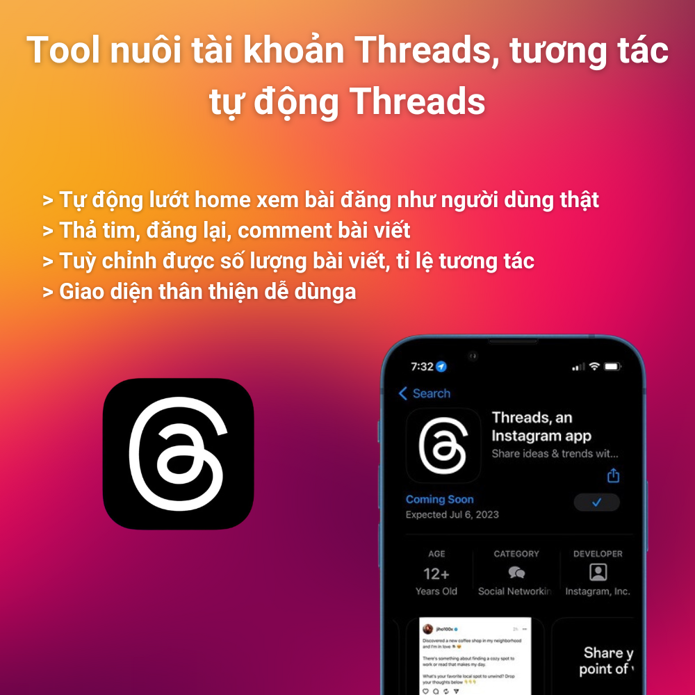 Tool nuôi tương tác tự động Threads - Tool nuôi tài khoản cho Threads - Threads Auto Seeding Tool