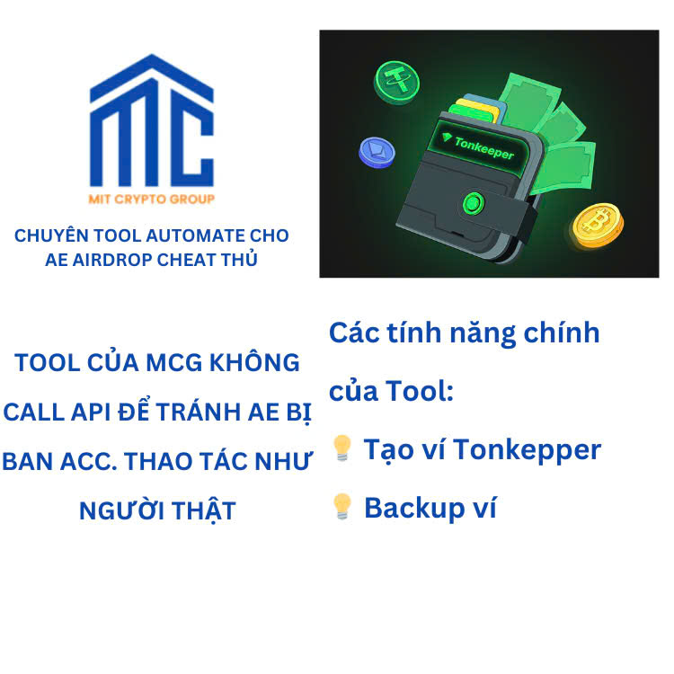 Tool tạo ví/backup ví Tonkeeper tự động - Tonkeeper Create/Backup Wallet Auto Tool - Tự lưu kết quả địa chỉ ví + 24 từ khoá ra excel