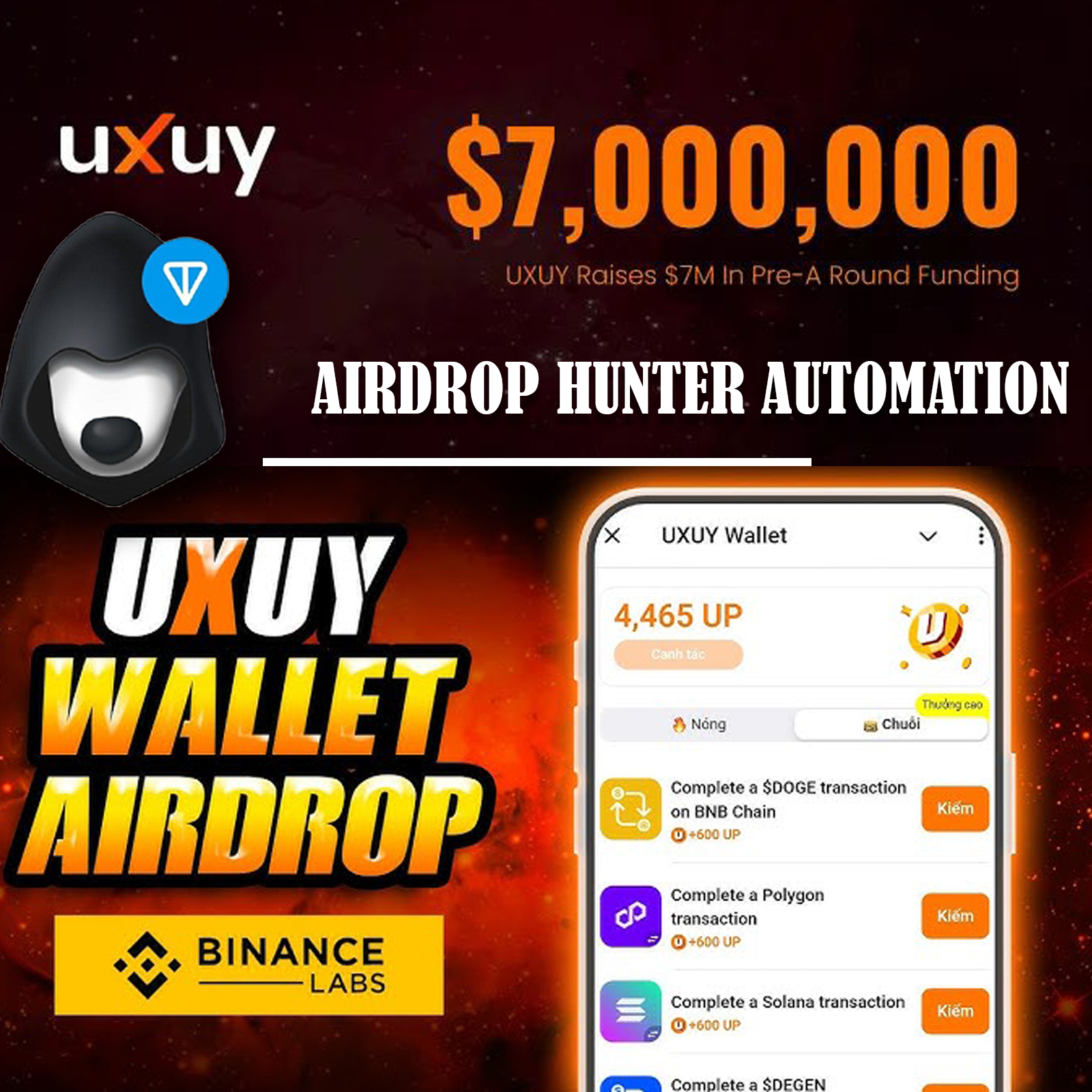 AUTO AIRDROP UXUY FULL CHỨC NĂNG ( REF, TẠO, BACKUP VÍ, CLAIM, TASK)