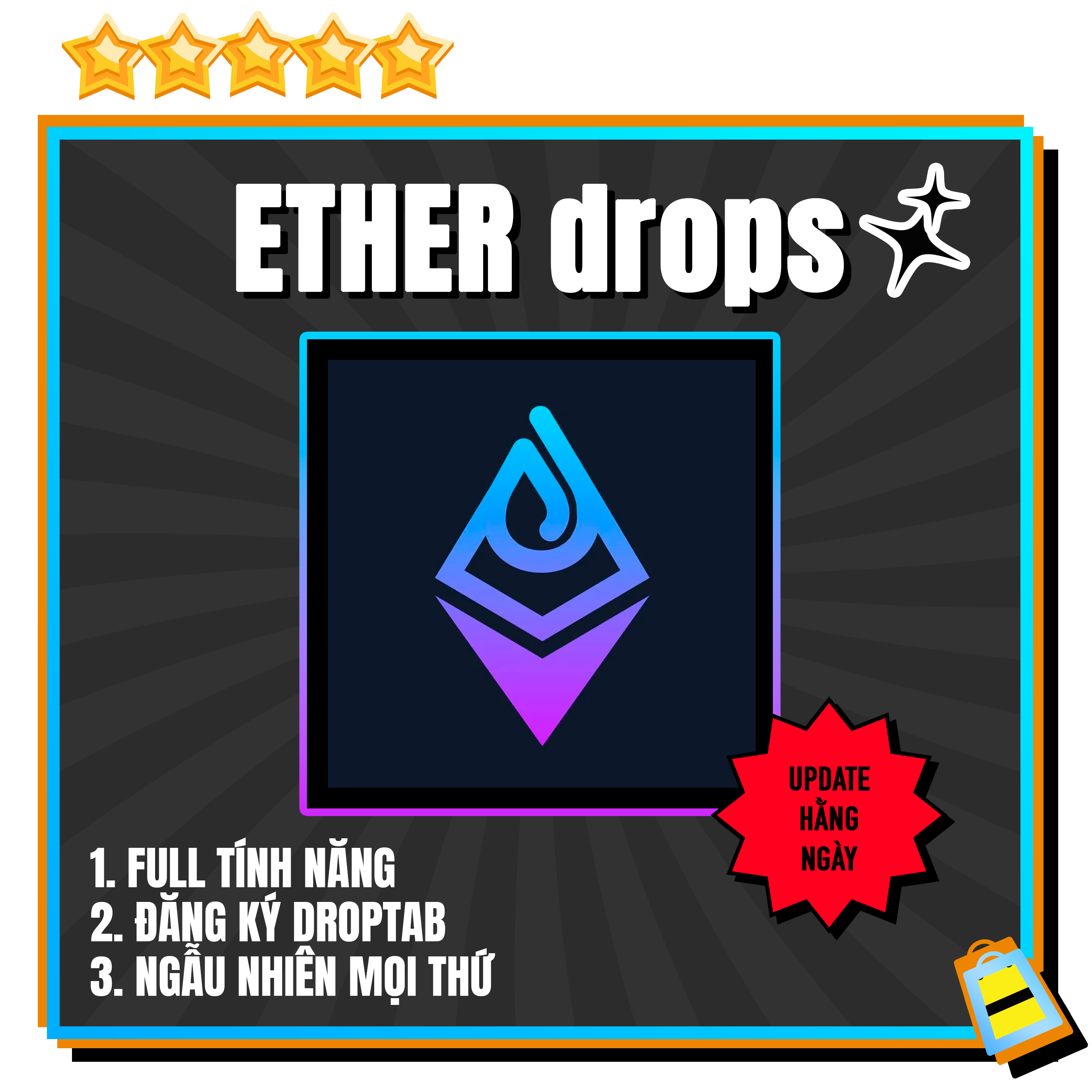 EtherDROPS | DROPS |: Full tính năng, Ngẫu nhiên như người dùng thật ! Đăng ký tài khoản WEB