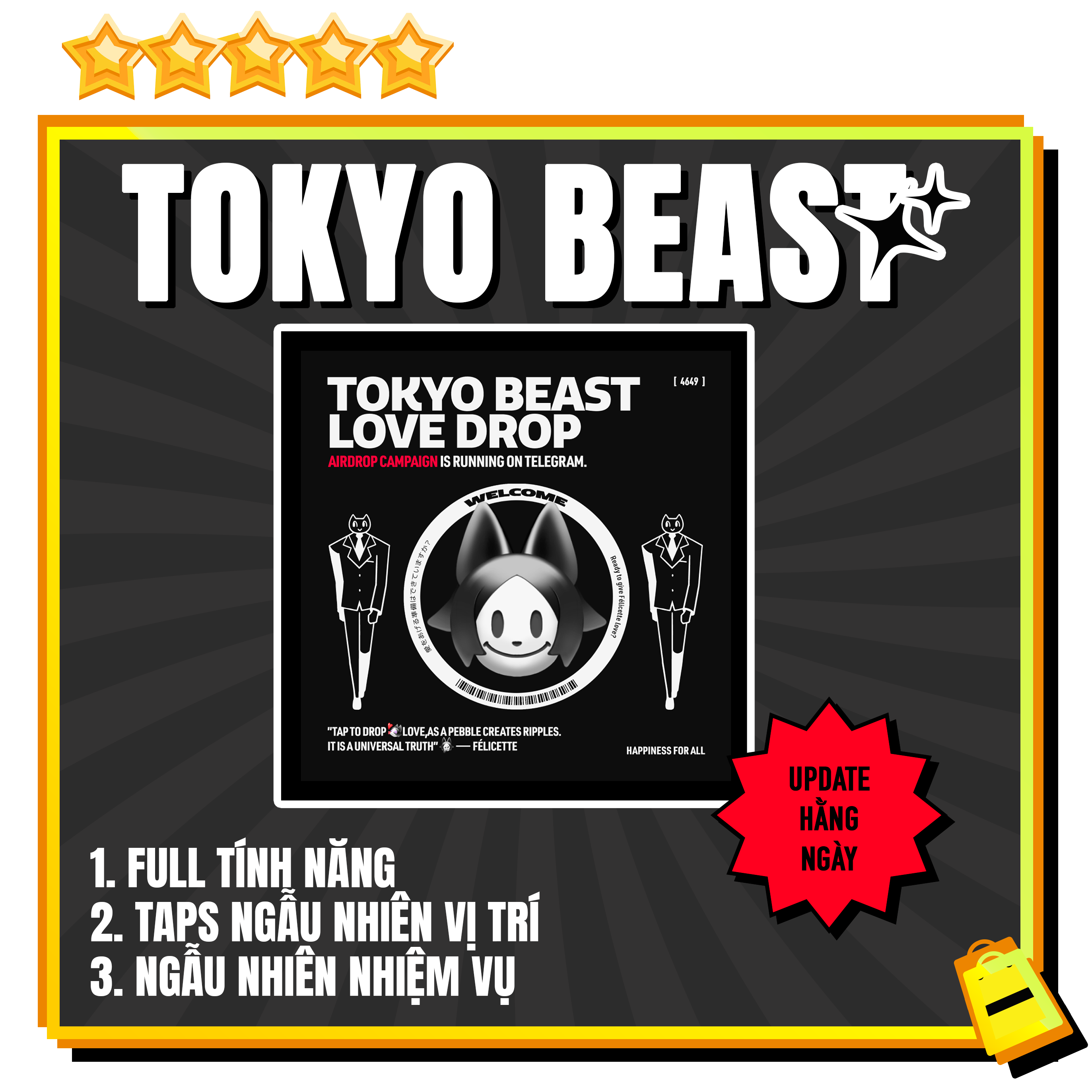 TOKYO BEAST LOVE DROP : Full Tính năng, Ngẫu Nhiên như người dùng thật !