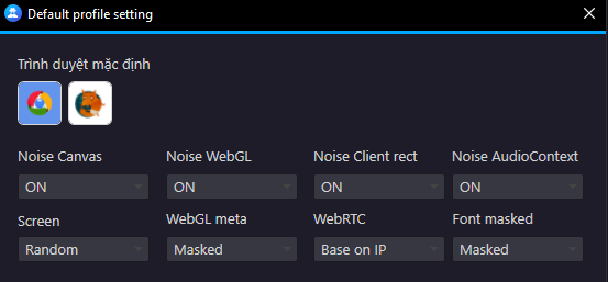 Tool bật Noise đổi thông số profile mặc định GPM. Fix Depin Gradient không lên điểm. Có tùy chọn ON/OFF WebRTC cho ai quên bật Noise fake các thông số phần cứng khi tạo profile