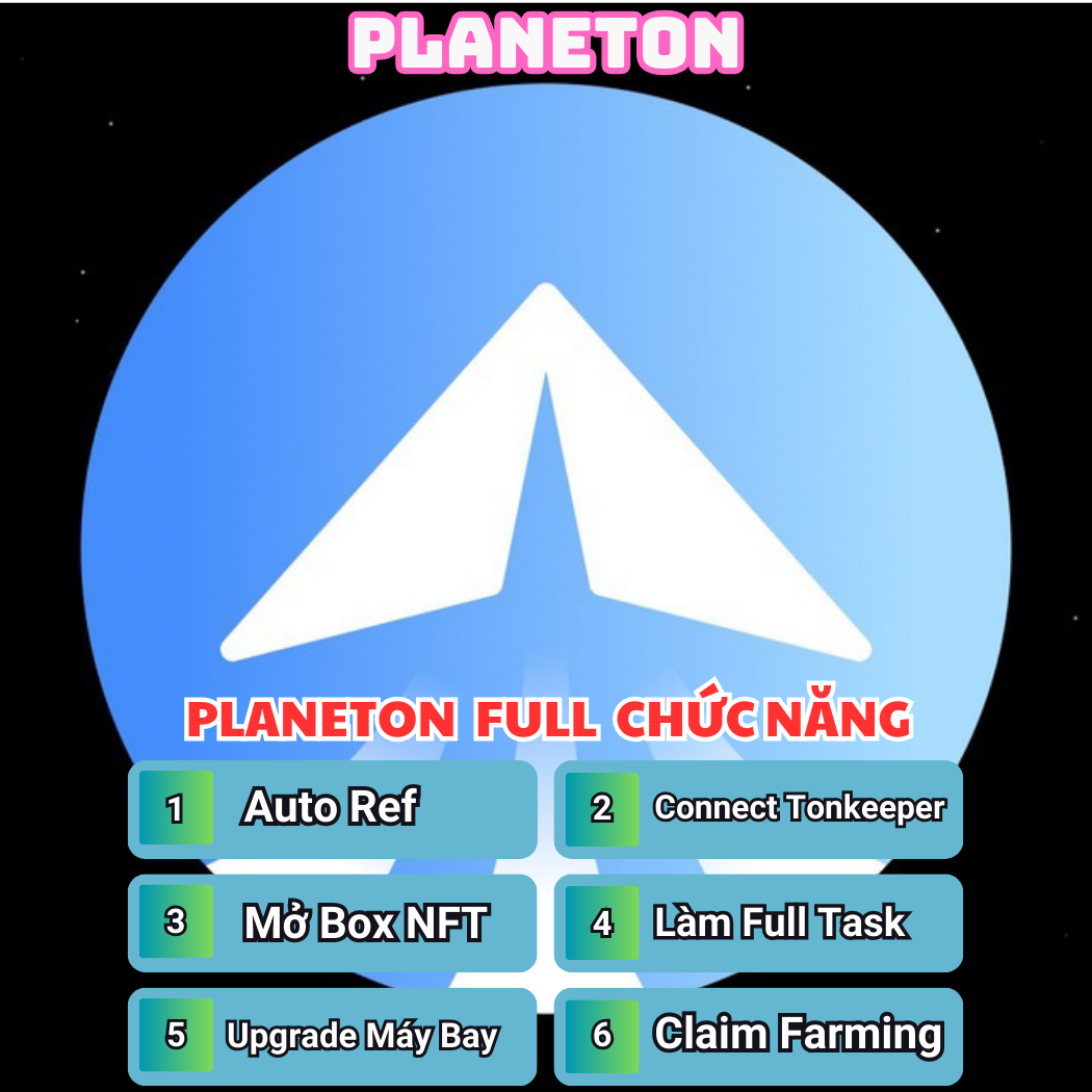 Script PlaneTon AIRDROP - Script Làm Airdrop PlaneTon Full Chức Năng A-Z ( Vào Ref , Mở Box , Trang Bị Máy Bay Tốt Nhất , Upgrade , Claim Farming , Chơi Game Máy Bay , Connect Wallet , Làm Full Task ) - PlaneTon Script Automation Tool