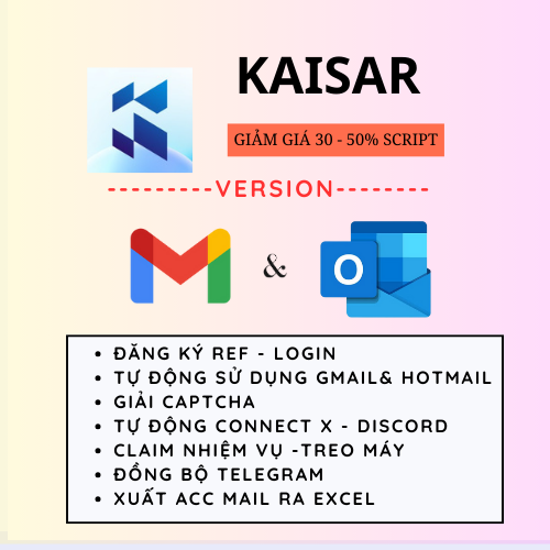 Kaisar Airdrop Depin - (Version Gmail) Tool Tự Động Lấy Mail, Đăng Kí Tài Khoản, Liên Kết Ví, Giải Captcha, Chạy Ref, Claim Bonus, Hỗ Trợ Treo Máy Nhân Điểm
