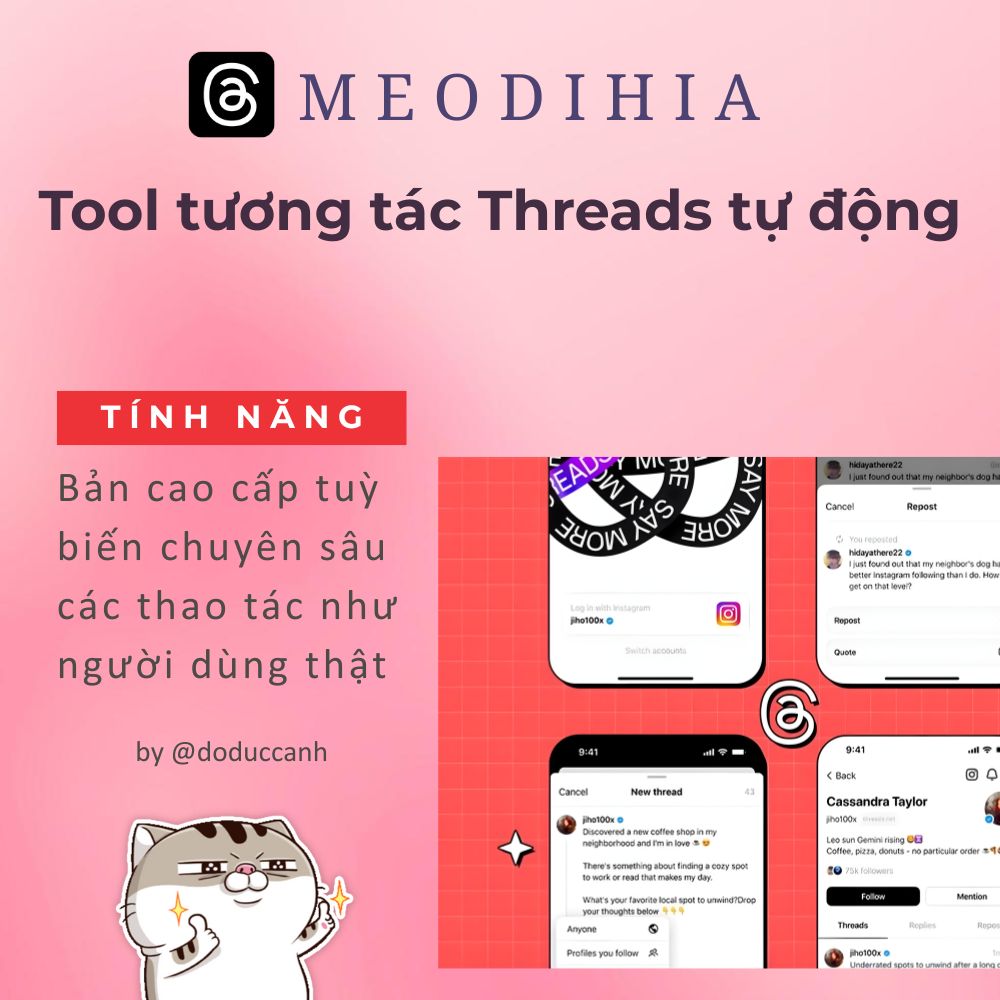 Tool tương tác Threads tự động - Tool nuôi tài khoản Threads tự động