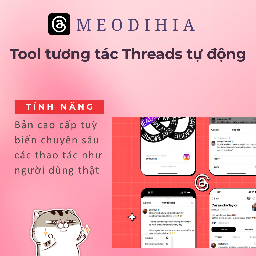 Tool tương tác Threads tự động - Tool nuôi tài khoản Threads tự động