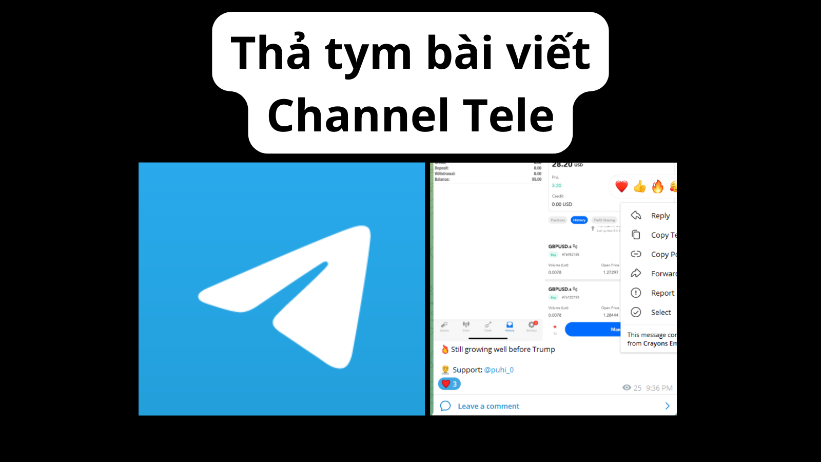Thả Tym bài viết Channel Tele