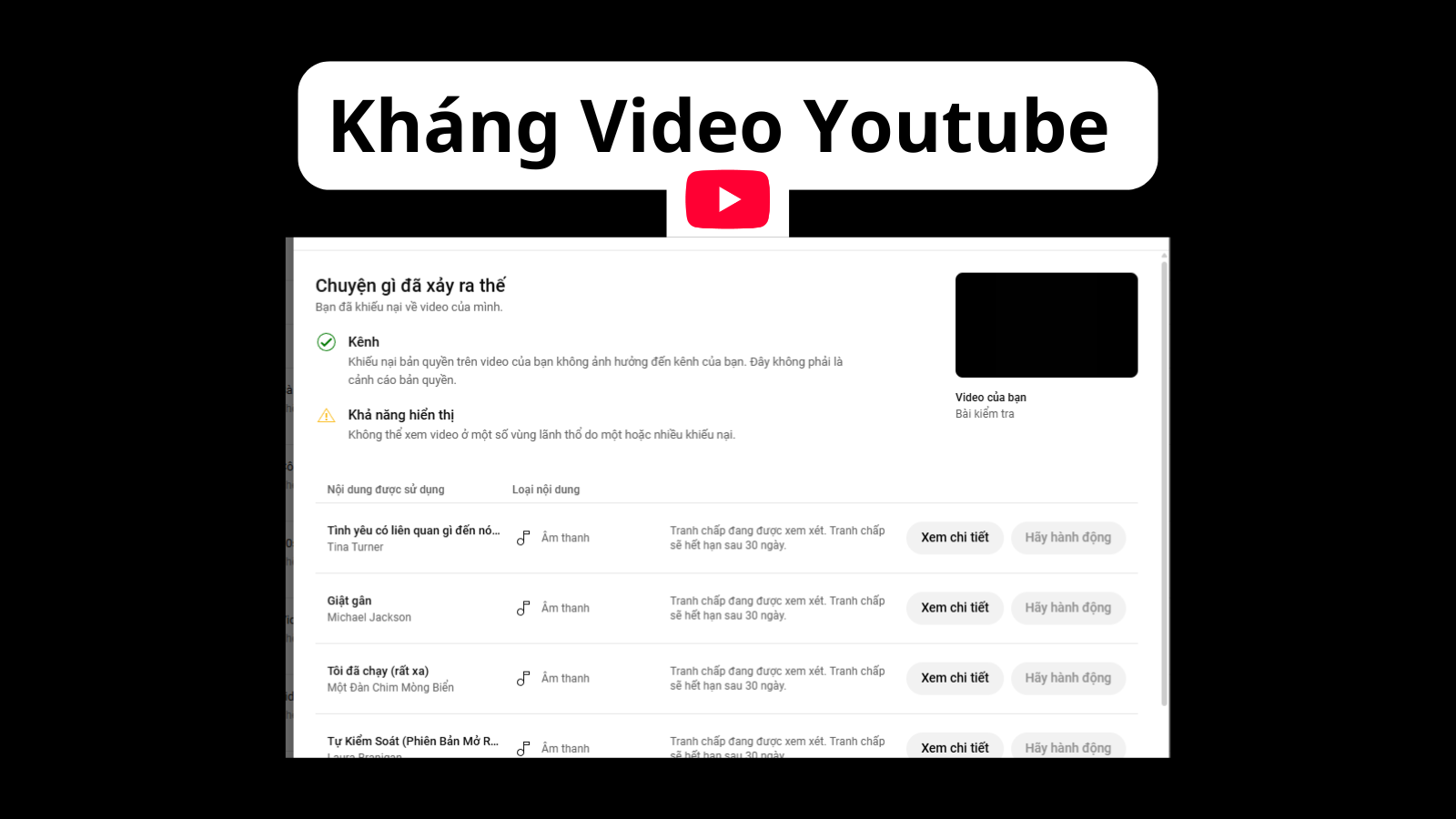 Kháng Video Youtube