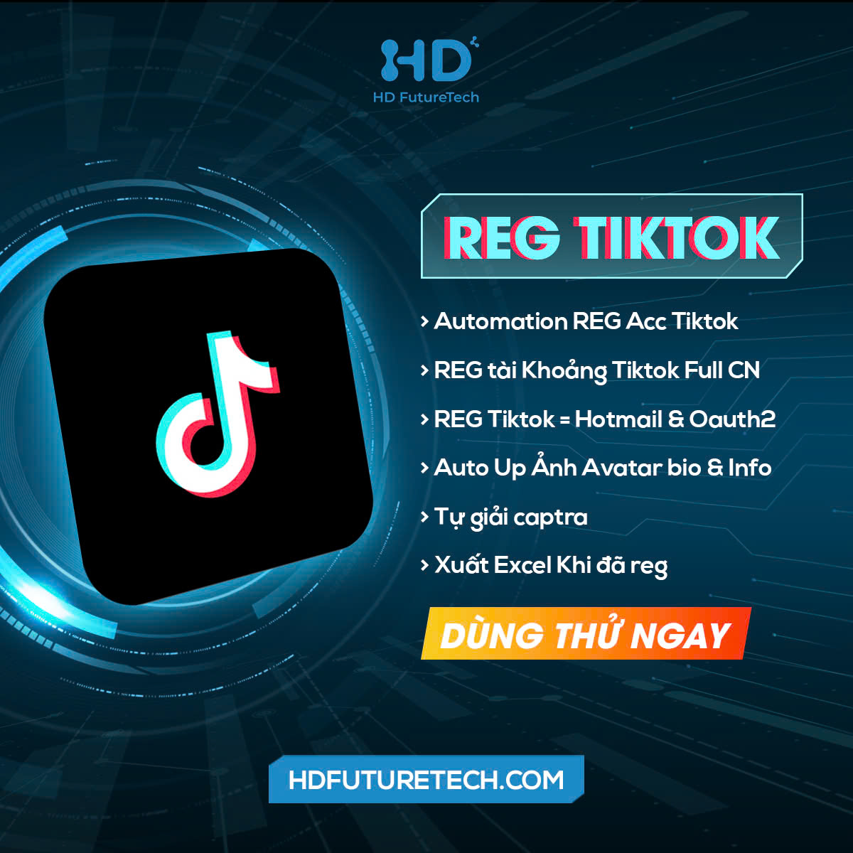 REG Tiktok - Đăng Ký Tiktok - Tài Khoản Tiktok - Hỗ Trợ Đọc hotmail Qua api - Trả dữ liệu về Excel