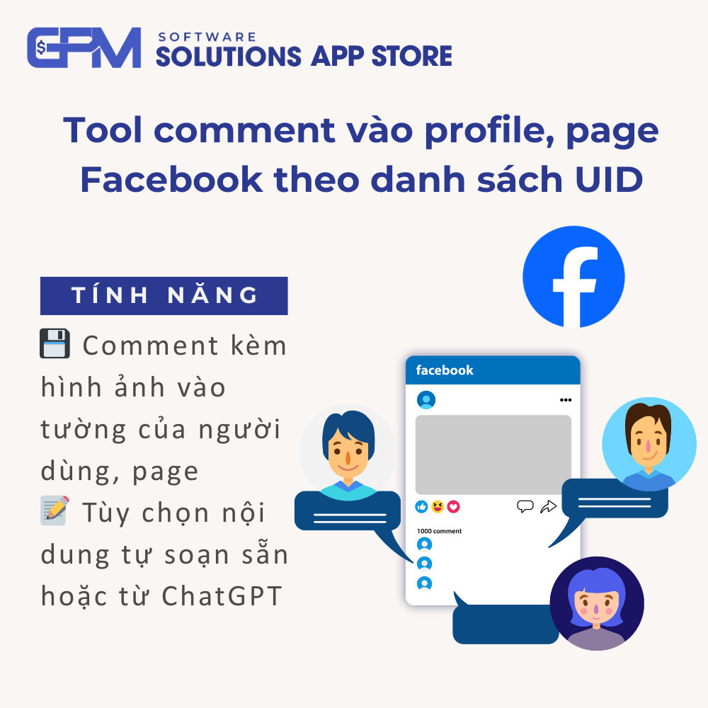 Tool comment vào profile, page Facebook theo danh sách UID - Giải pháp Marketing Facebook tự động
