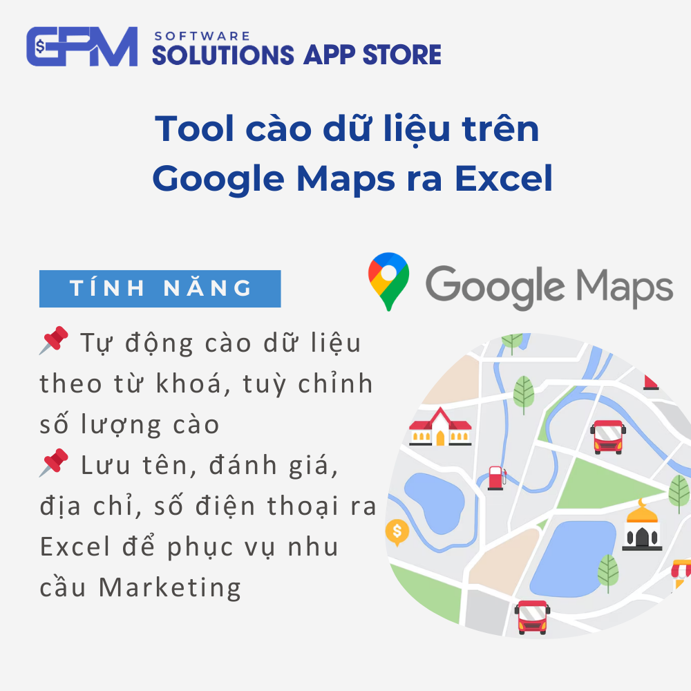 Tool cào dữ liệu trên Google Maps ra Excel 2026 | Google Maps Data Crawler 2026