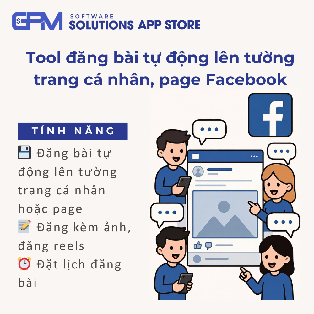 Tool đăng bài viết, đăng Reels tự động lên tường trang cá nhân, page Facebook, Đặt lịch đăng bài - Facebook Profile Page Auto Post